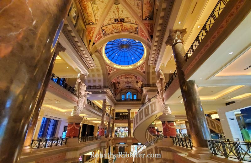 Quilting in Las Vegas, Multi level floors and painted ceiling inside Caesars Palace