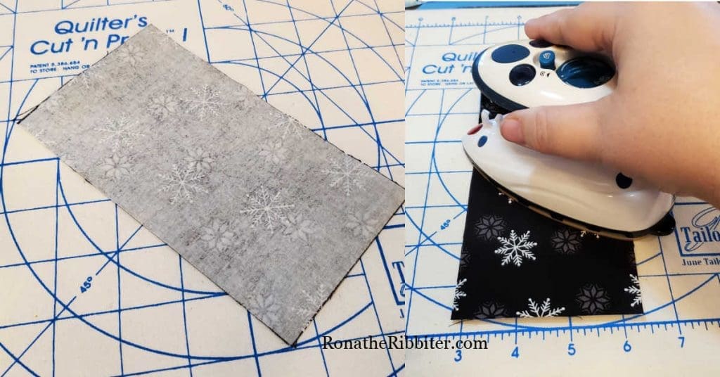 Pressing Wonder Under to fabric for Scandinavian Christmas Star ornament