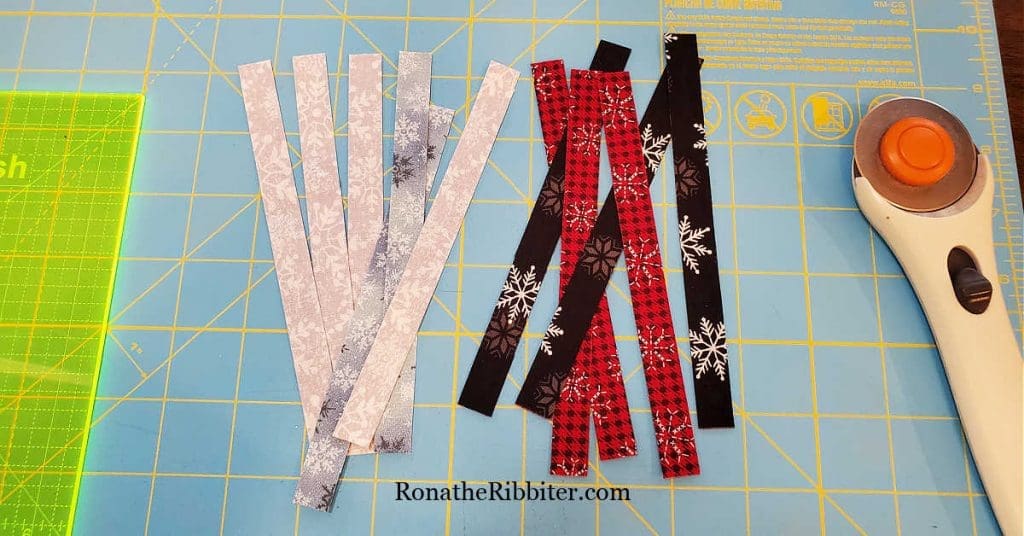 Strips cut for Scandinavian Christmas Star ornament