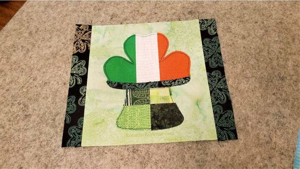 side border strips to Irish quilt block