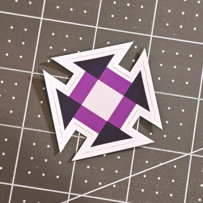 Purple Churn dash quilt block | Rona the Ribbiter